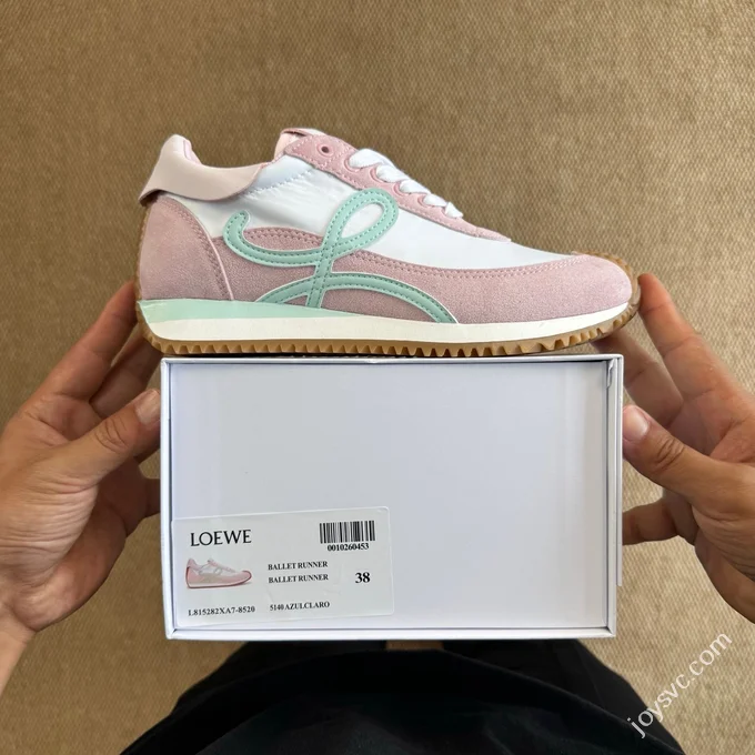 LOEWE Flow Runner High Top Training Shoes Light Pink