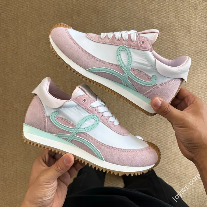 LOEWE Flow Runner High Top Training Shoes Light Pink