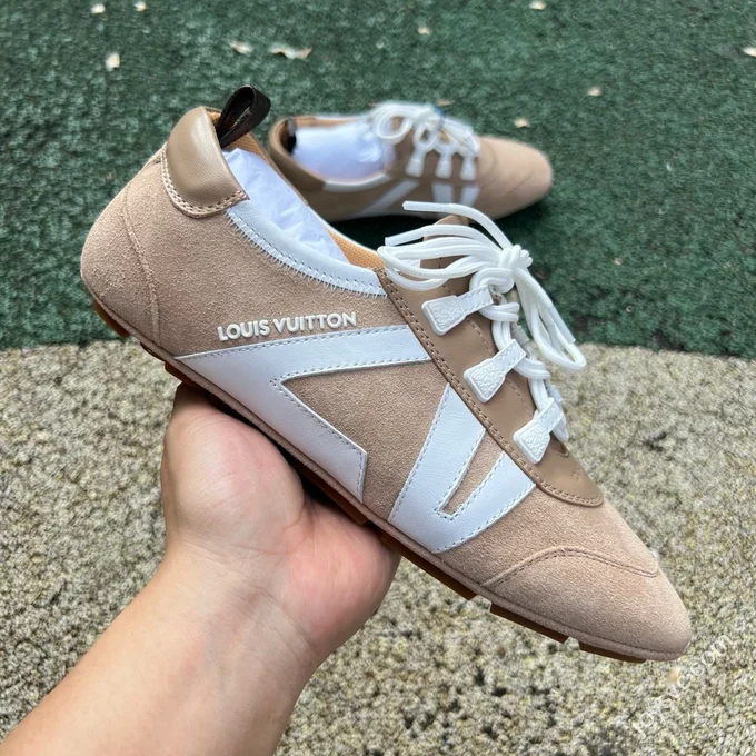 LV Sneakerina Trainer Ballet Shoes Beige Brown