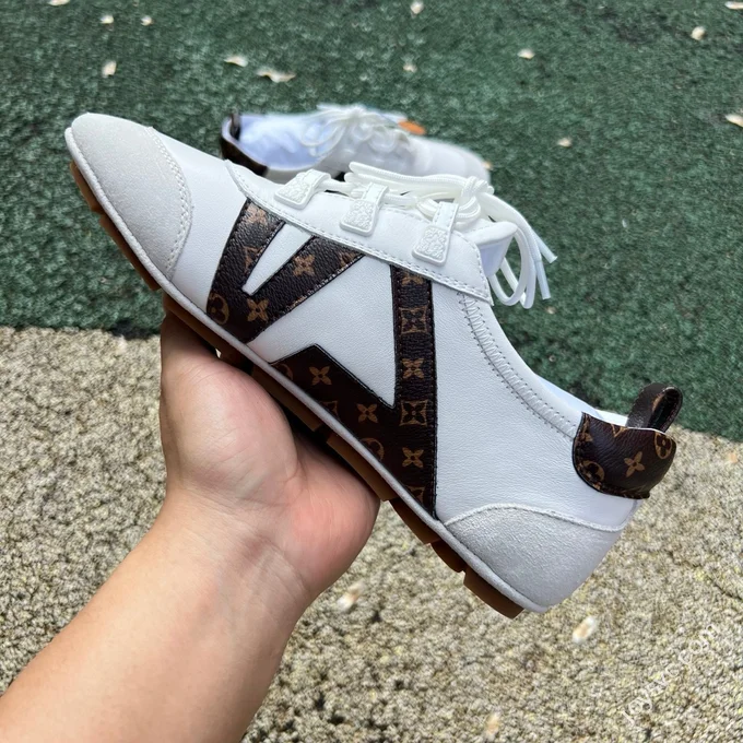 LV Sneakerina Trainer Ballet Shoes White Brown