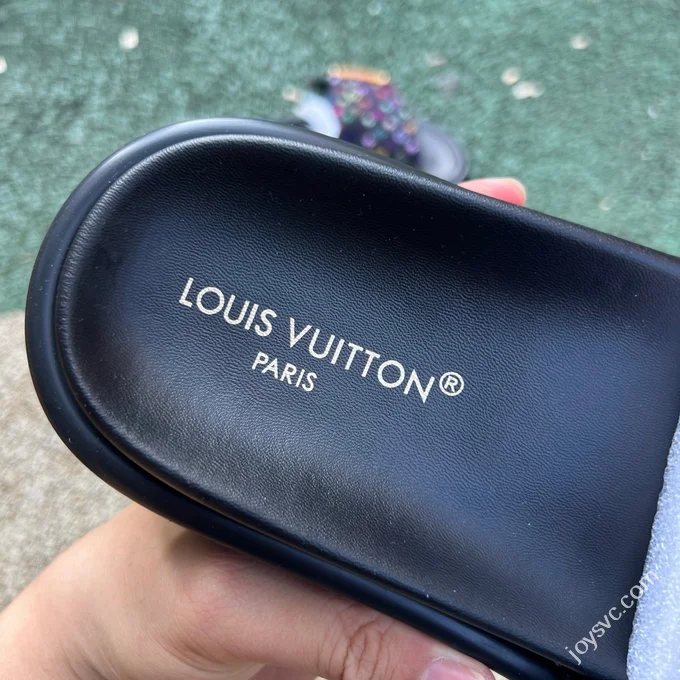 LOUIS VUITTON LV Slides Black Multi-Color