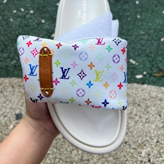 LOUIS VUITTON LV Slides White Multi-Color