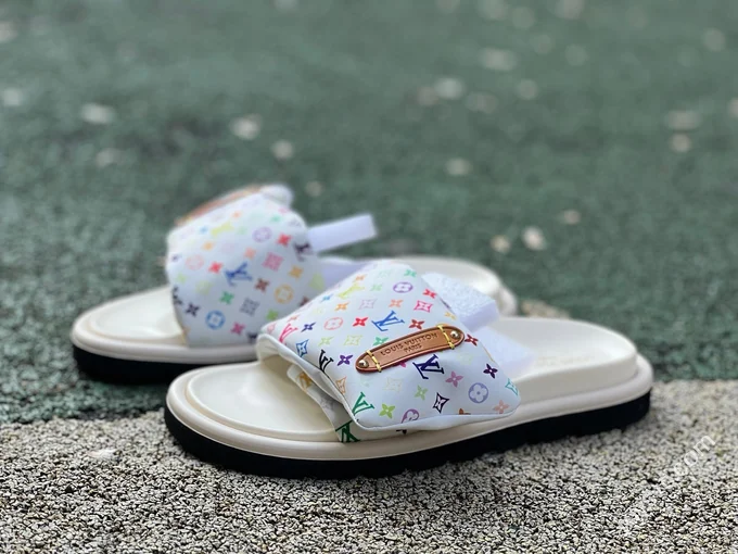 LOUIS VUITTON LV Slides White Multi-Color