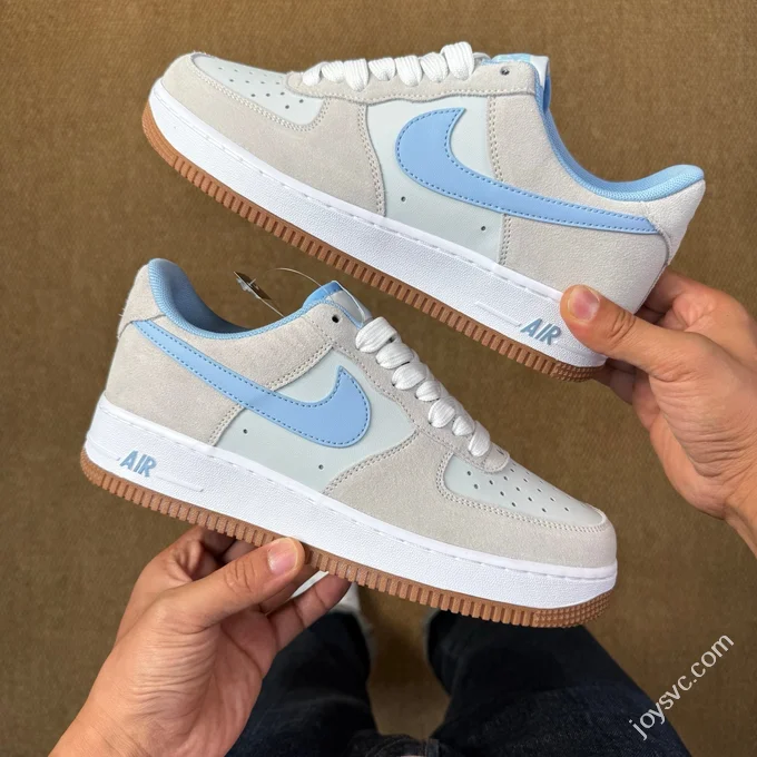 3A Pure Original Air Force 1 AF1 Grey Blue Gum Sole Sneakers IB6388-002