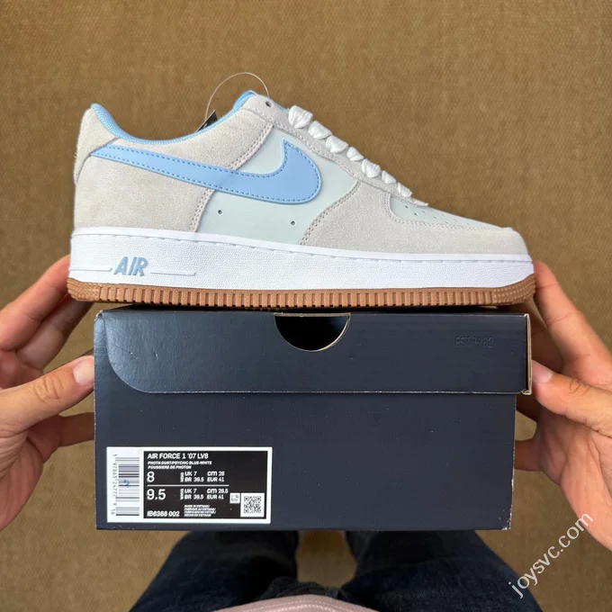 3A Pure Original Air Force 1 AF1 Grey Blue Gum Sole Sneakers IB6388-002
