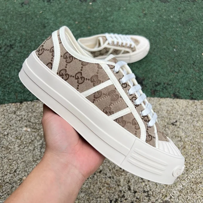 Gucci Platform Canvas Shoes 5cm Invisible Height Increase