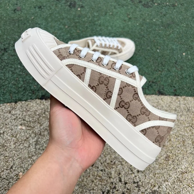 Gucci Platform Canvas Shoes 5cm Invisible Height Increase