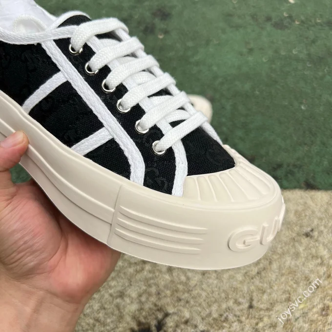 Gucci Platform Canvas Shoes 5cm Invisible Height Increase
