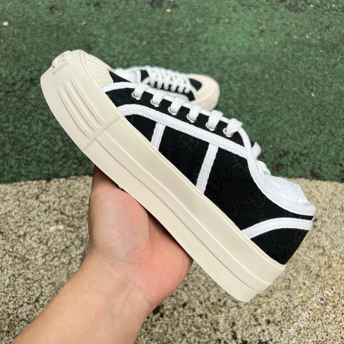Gucci Platform Canvas Shoes 5cm Invisible Height Increase