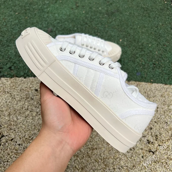 Gucci Platform Canvas Shoes 5cm Invisible Height Increase