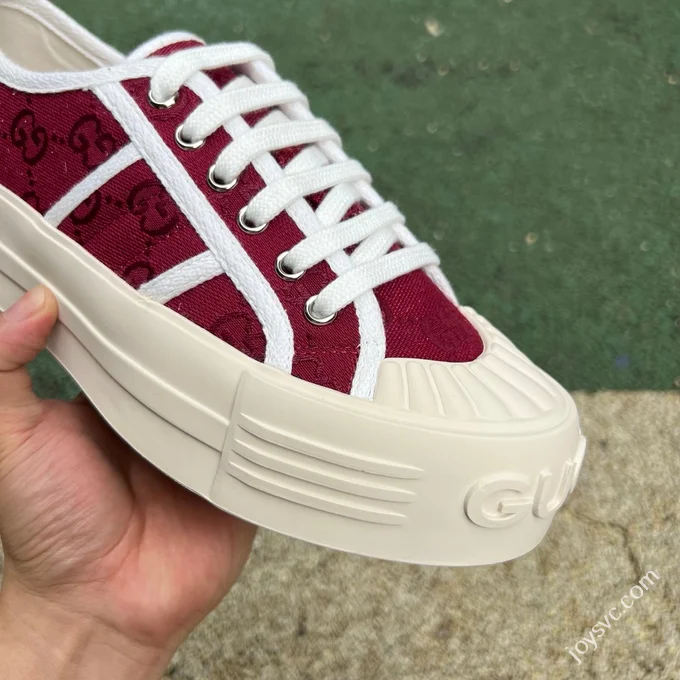 Gucci Platform Canvas Shoes 5cm Invisible Height Increase