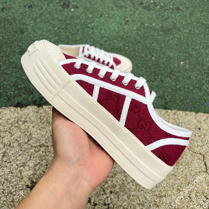 Gucci Platform Canvas Shoes 5cm Invisible Height Increase