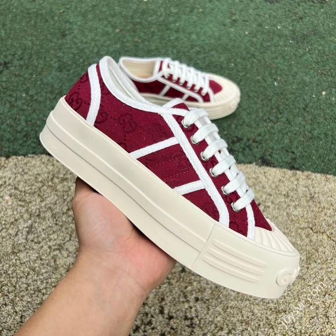 Gucci Platform Canvas Shoes 5cm Invisible Height Increase