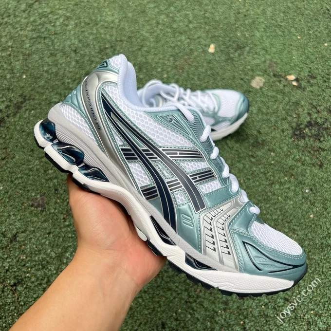 President Pure Original Asics Gel-Kayano 14 White Green Silver Running Shoes 1203A537-106