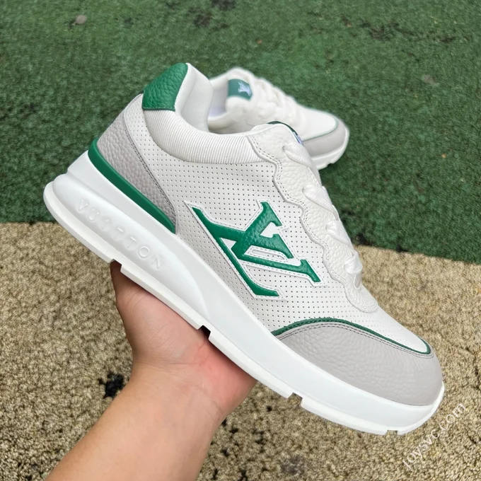 LOUIS VUITTON Classic LV White Grey Green Sneakers