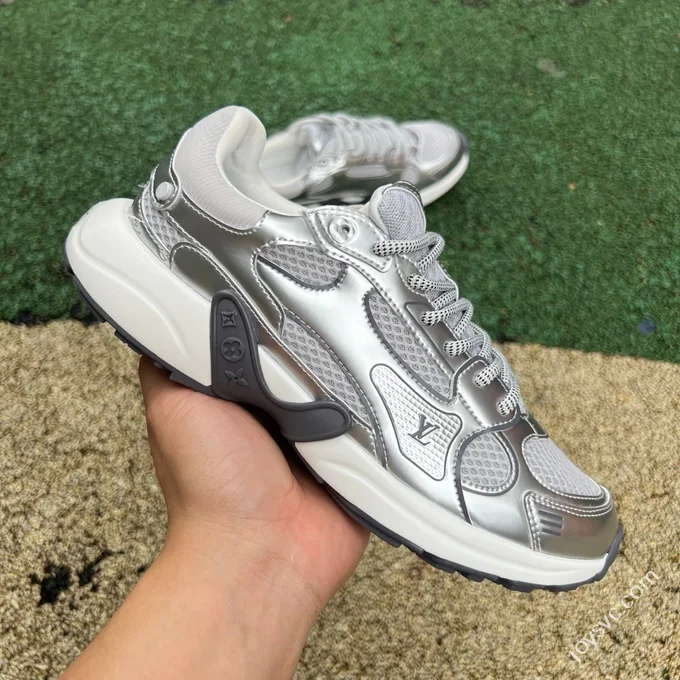 LOUIS VUITTON Olympia LV Liquid Silver Sneakers