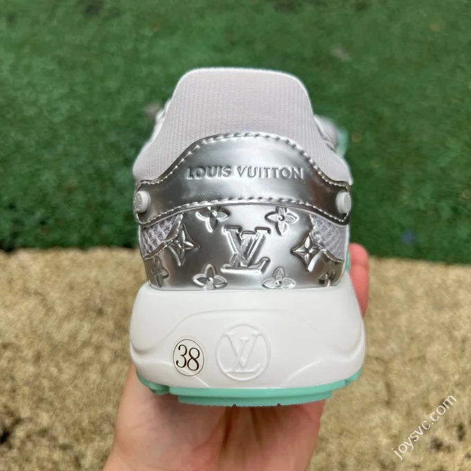 LOUIS VUITTON Olympia LV Liquid Silver Green Sneakers