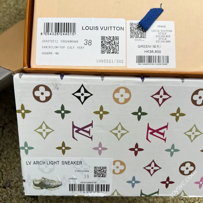 LOUIS VUITTON Olympia LV Liquid Silver Green Sneakers
