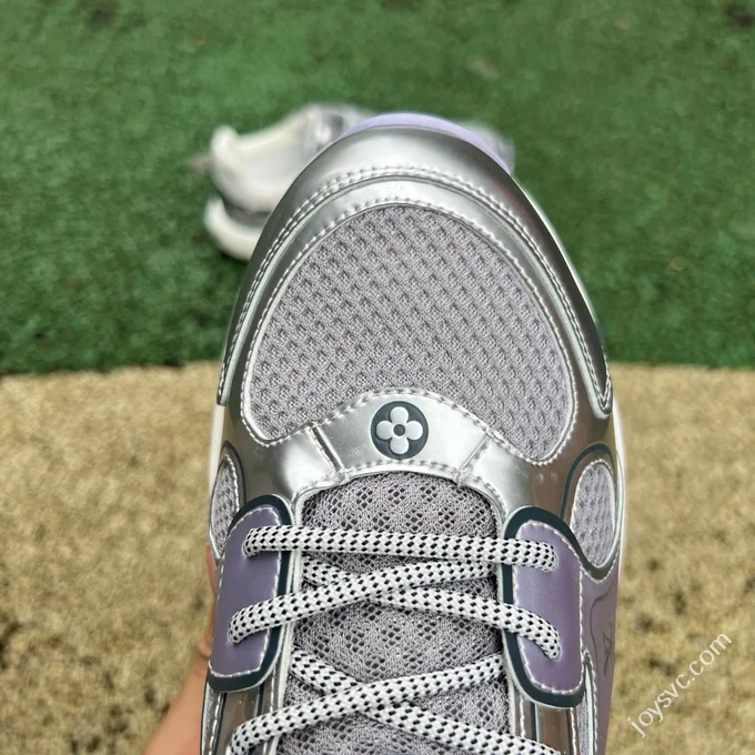 LOUIS VUITTON Olympia LV Liquid Silver Purple Metal Silver Sneakers