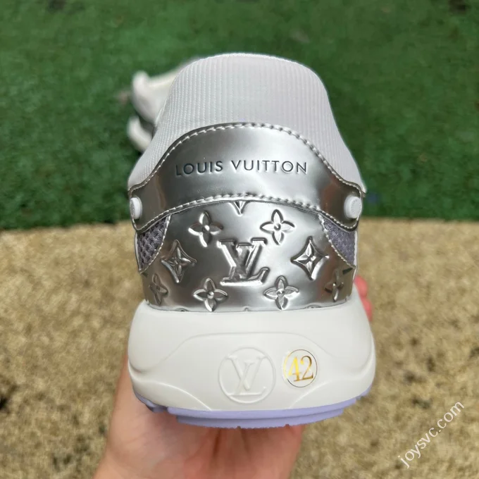 LOUIS VUITTON Olympia LV Liquid Silver Purple Metal Silver Sneakers