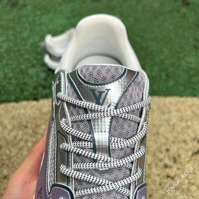 LOUIS VUITTON Olympia LV Liquid Silver Purple Metal Silver Sneakers