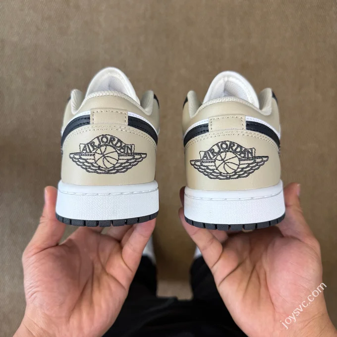 AJ1 Low White Brown Black Sneakers 553558-153