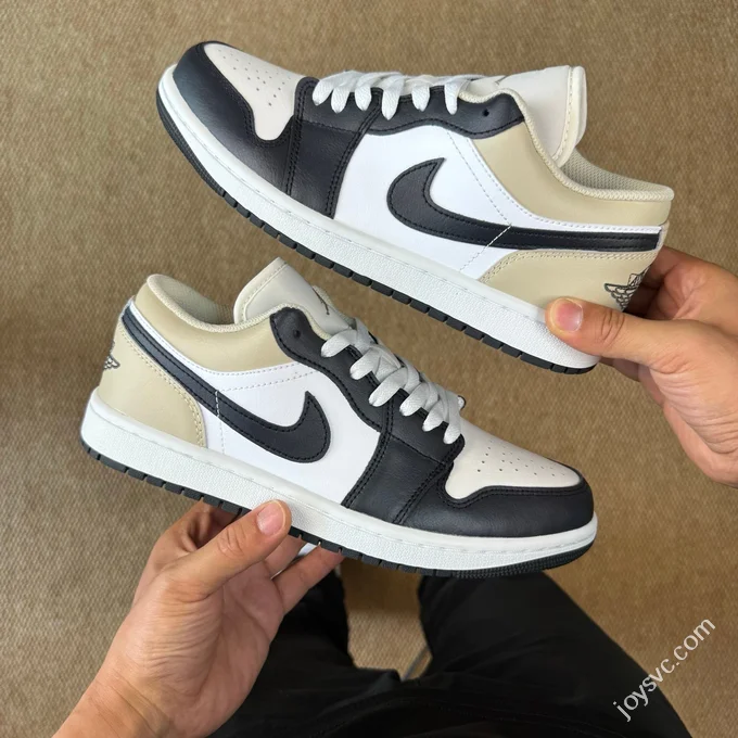 AJ1 Low White Brown Black Sneakers 553558-153