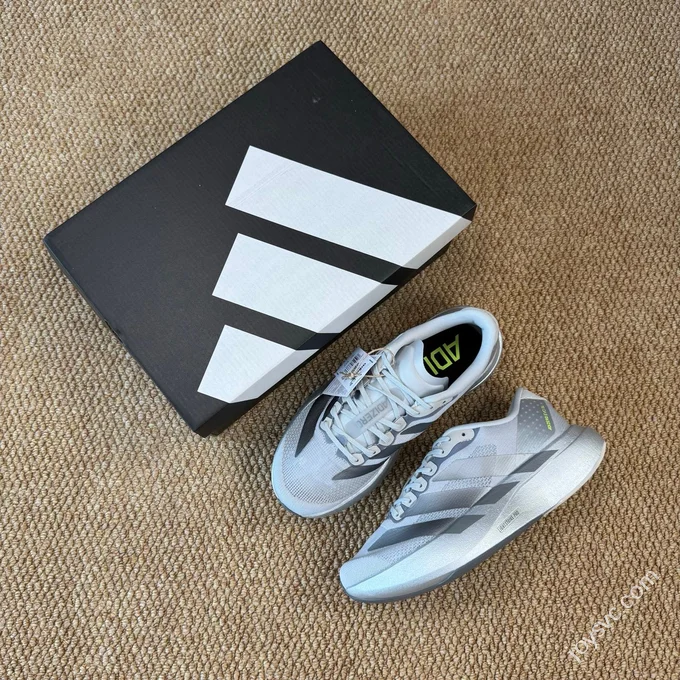 AD Adizero Evo SL Adidas Marathon Running Shoes Grey Silver JR3418