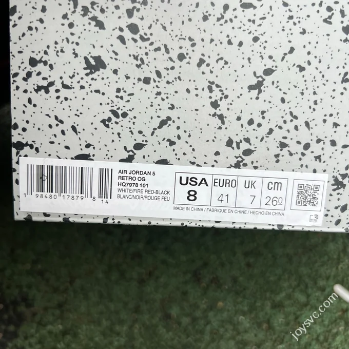 AJ5 White Red Fire Red Black Tongue Sneakers HQ7978-101