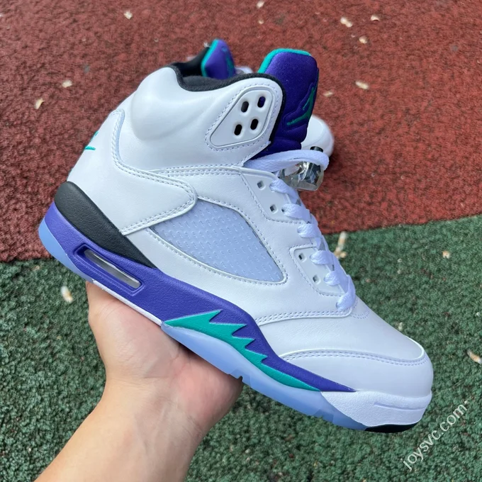 Air Jordan 5 OG White Purple Grape High Top Retro Basketball Shoes HQ7978-100