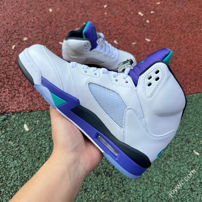 Air Jordan 5 OG White Purple Grape High Top Retro Basketball Shoes HQ7978-100