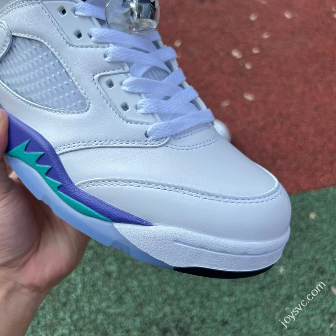 Air Jordan 5 OG White Purple Grape High Top Retro Basketball Shoes HQ7978-100