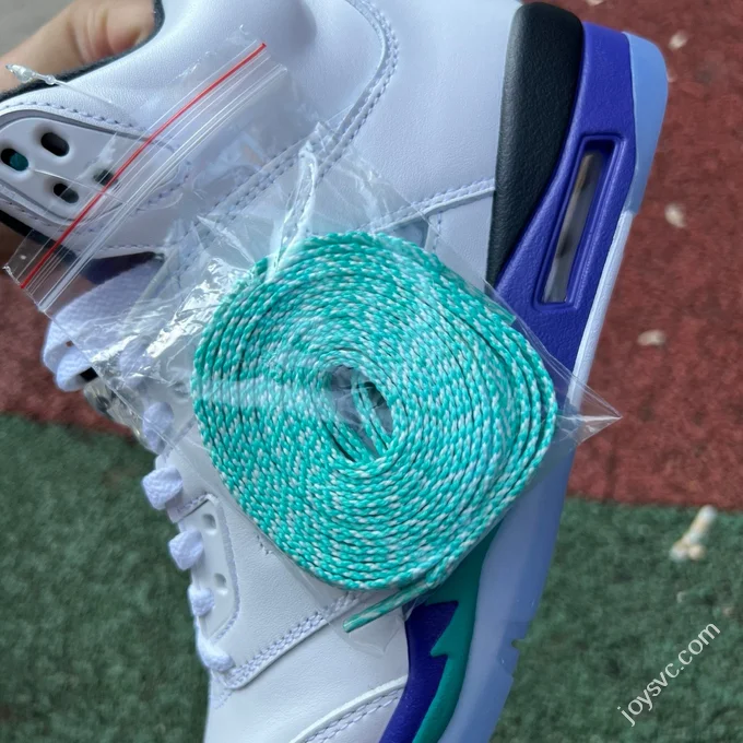 Air Jordan 5 OG White Purple Grape High Top Retro Basketball Shoes HQ7978-100