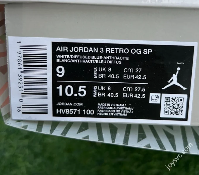 T1 Pure Original AJ3 A Ma Maniére White Grey Blue OG HV8571-100