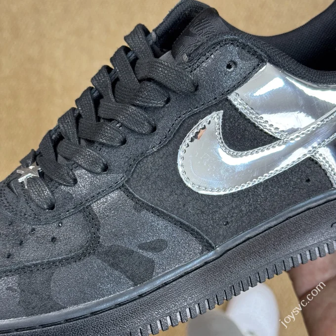3A Pure Original Air Force 1 AF1 Black Silver Sneakers HF2885-001