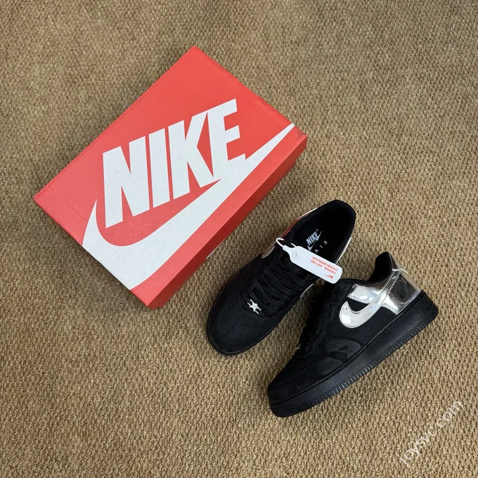 3A Pure Original Air Force 1 AF1 Black Silver Sneakers HF2885-001