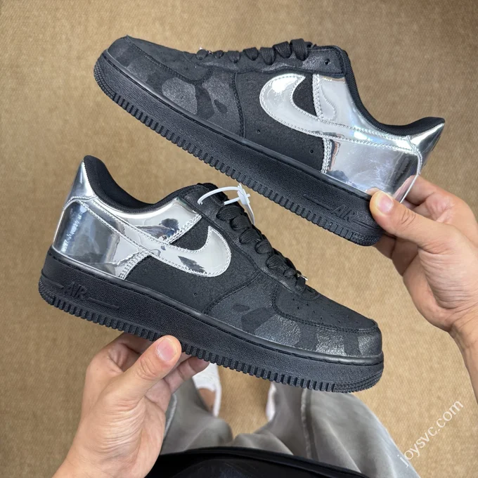 3A Pure Original Air Force 1 AF1 Black Silver Sneakers HF2885-001