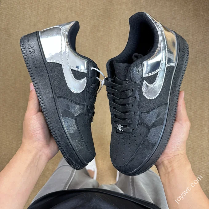 3A Pure Original Air Force 1 AF1 Black Silver Sneakers HF2885-001