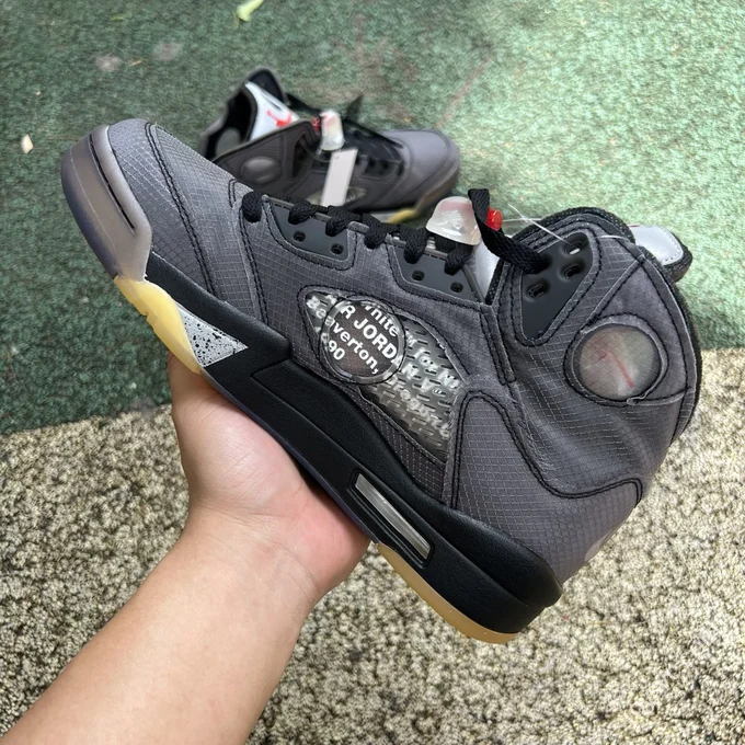 Pure Original OFF-White X Air Jordan 5 Black Translucent CT8480-001