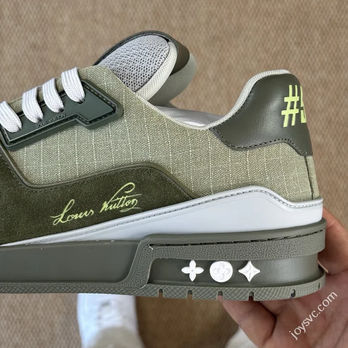 LV Trainer Patchwork Green Fabric