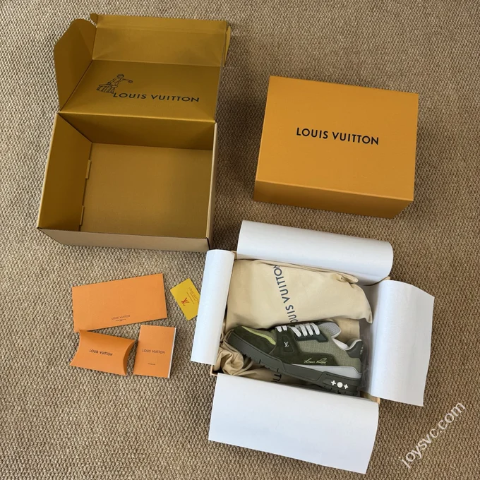 LV Trainer Patchwork Green Fabric