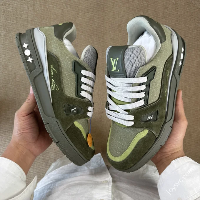 LV Trainer Patchwork Green Fabric
