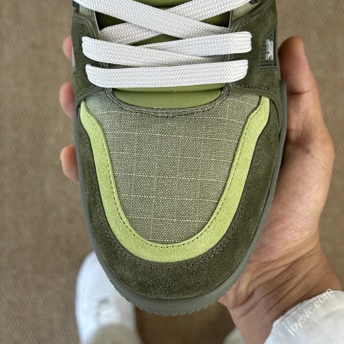 LV Trainer Patchwork Green Fabric