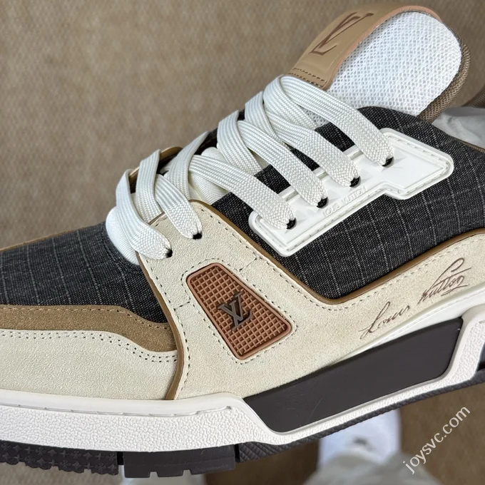 LV Trainer Patchwork Khaki Fabric