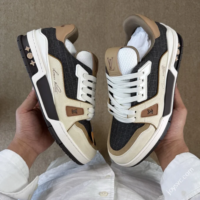 LV Trainer Patchwork Khaki Fabric