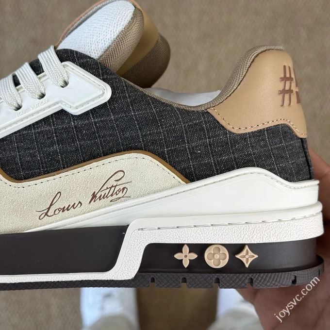 LV Trainer Patchwork Khaki Fabric