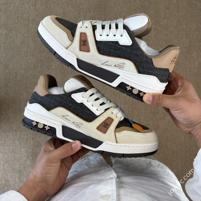 LV Trainer Patchwork Khaki Fabric
