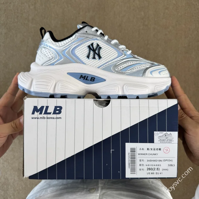 MLB Winner Chunky Cyber Dad Shoes White Blue 3ASHWD15N (GP034)