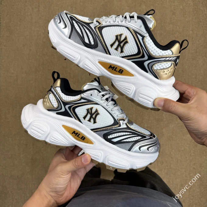 MLB Winner Chunky Cyber Dad Shoes White Silver Gold 3ASHWD15N (GP019)