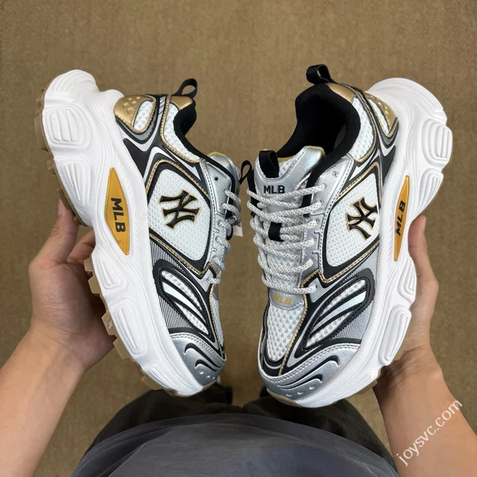 MLB Winner Chunky Cyber Dad Shoes White Silver Gold 3ASHWD15N (GP019)